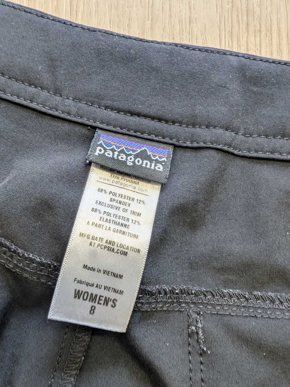 Patagonia Women's Black Athletic Shorts with Branded Waist Tab
